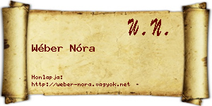 Wéber Nóra névjegykártya